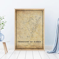 
              Tremosine Sui Garda, Italy Vintage Style Map Print 
            