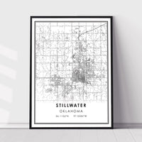 
              Stillwater, Oklahoma Modern Map Print 
            