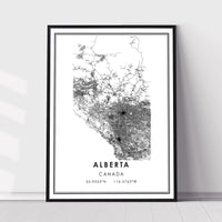 
              Alberta, Canada Modern Style Map Print 
            