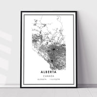 Alberta, Canada Modern Style Map Print 