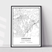 
              Lakeside, California Modern Map Print 
            