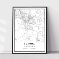 Sonoma, California Modern Map Print 