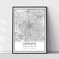 
              Charlotte, North Carolina Modern Map Print 
            