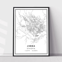 
              Jimma, Ethiopia Modern Style Map Print 
            