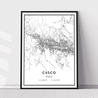 
              Cusco, Peru Modern Style Map Print 
            