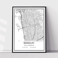 Berkeley, California Modern Map Print 
