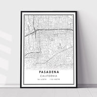 
              Pasadena, California Modern Map Print 
            