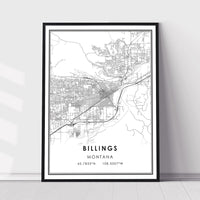 Billings, Montana Modern Map Print 