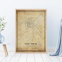 
              Fort Irwin California Vintage Style Map Print 
            