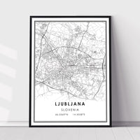 
              Ljubljana, Slovenia Modern Style Map Print
            