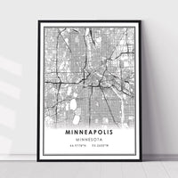 
              Minneapolis, Minnesota Modern Map Print 
            