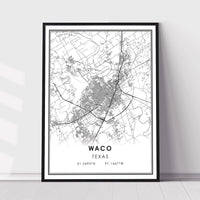 
              Waco, Texas Modern Map Print 
            