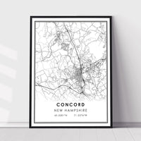 
              Concord, New Hampshire Modern Map Print 
            