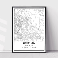 Niskayuna, New York Modern Map Print 
