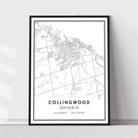 
              Collindwood, Ontario Modern Style Map Print 
            