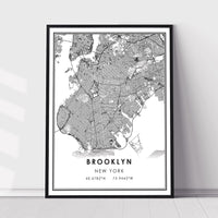 
              Brooklyn, New York Modern Map Print 
            