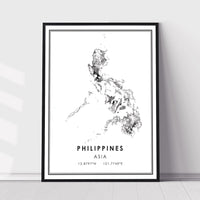 
              Philippines, Asia Modern Style Map Print 
            