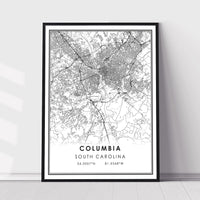 Columbia, South Carolina Modern Map Print 