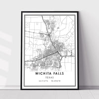 
              Wichita Falls, Texas Modern Map Print 
            
