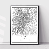
              Torino, Italy Modern Style Map Print 
            