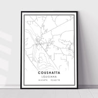 
              Coushatta, Louisiana Modern Map Print 
            