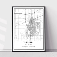 
              Salina, Kansas Modern Map Print 
            