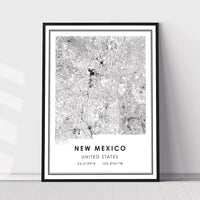 
              New Mexico, United States Modern Style Map Print
            