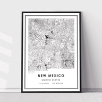 New Mexico, United States Modern Style Map Print
