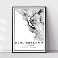 
              San Francisco Bay Area, California Modern Map Print 
            