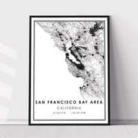 San Francisco Bay Area, California Modern Map Print 