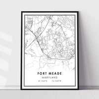 Fort Meade, Maryland Modern Map Print 