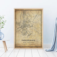 
              Parkersburg, West Virginia Vintage Style Map Print
            