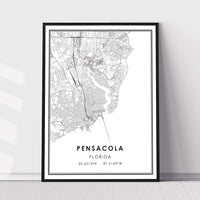 Pensacola, Florida Modern Map Print 