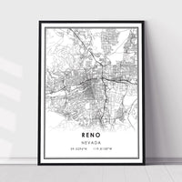 Reno, Nevada Modern Map Print 