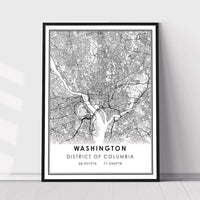 Washington, District of Columbia Modern Map Print 