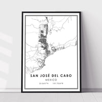 
              San Jose del Cabo, Mexico Modern Style Map Print 
            