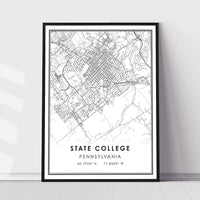 
              State College, Pennsylvania Modern Map Print 
            