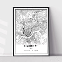 
              Cincinnati, Ohio Modern Map Print
            
