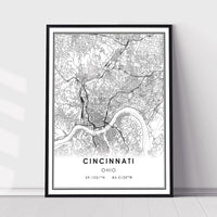 Cincinnati, Ohio Modern Map Print