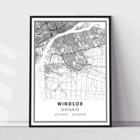 
              Windsor, Ontario Modern Style Map Print 
            
