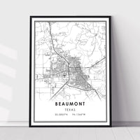 
              Beaumont, Texas Modern Map Print 
            