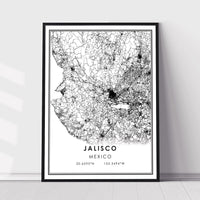 Jalisco, Mexico Modern Style Map Print