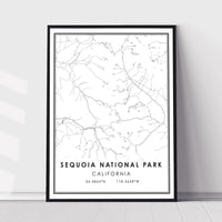 Sequoia National Park, California Modern Map Print 