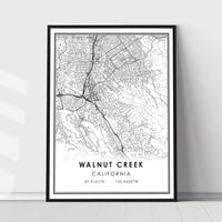 
              Walnut Creek, California Modern Map Print 
            