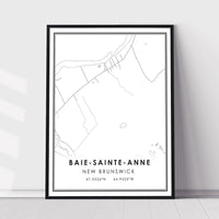 
              Baie-Sainte-Anne, New Brunswick Modern Style Map Print 
            