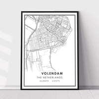 
              Volendam, Netherlands Modern Style Map Print 
            