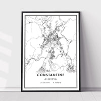 
              Constatine, Argeria Modern Style Map Print 
            