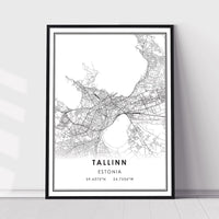 
              Tallinn, Estonia Modern Style Map Print 
            