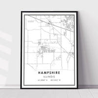 
              Hampshire, Illinois Modern Map Print 
            
