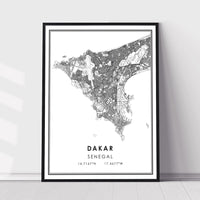 
              Dakar, Senegal Modern Style Map Print 
            